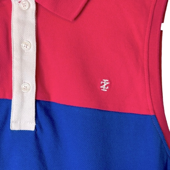 Izod Color Block Polo Mini Tennis Dress Blue Pink White NWT Medium IKU601 - Picture 4 of 12